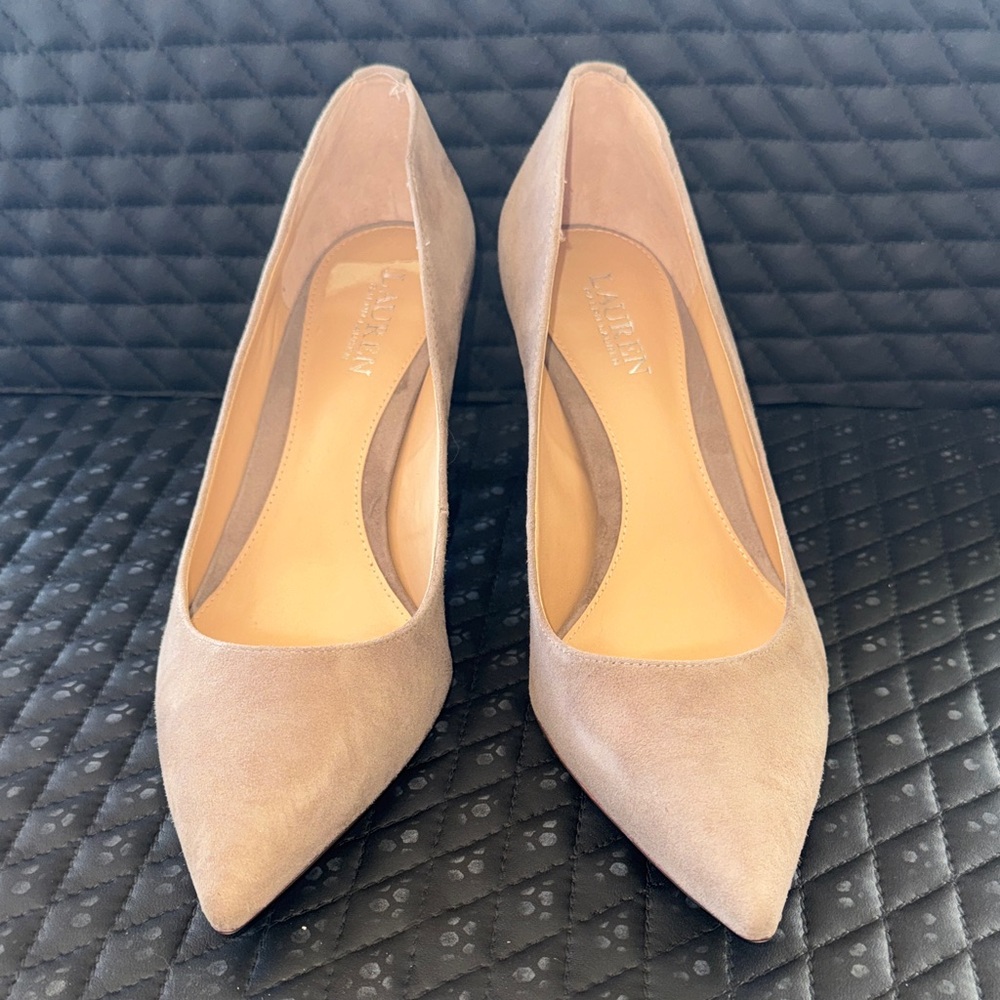 Ralph Lauren Classic tan suede Heels